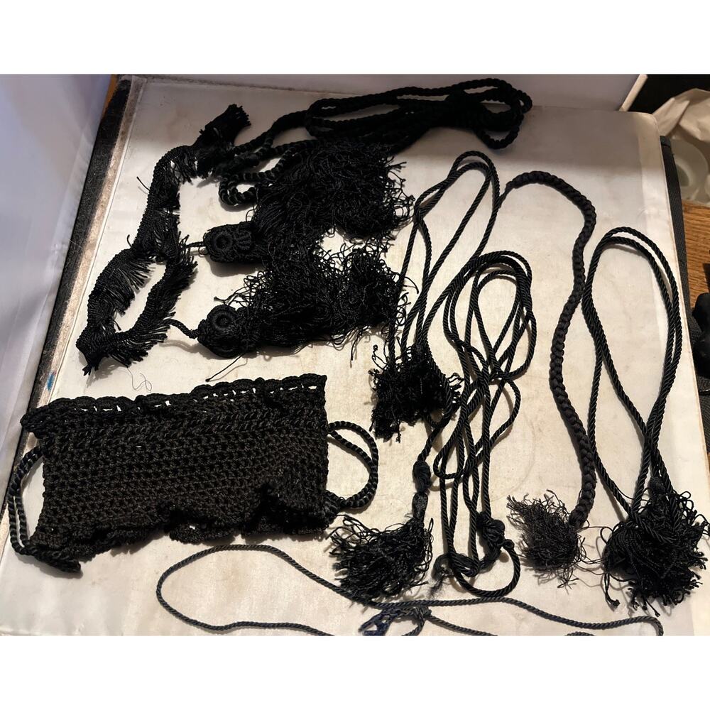 Antique Cords, Tassles, Purse Drawstring top for Restoration Projects